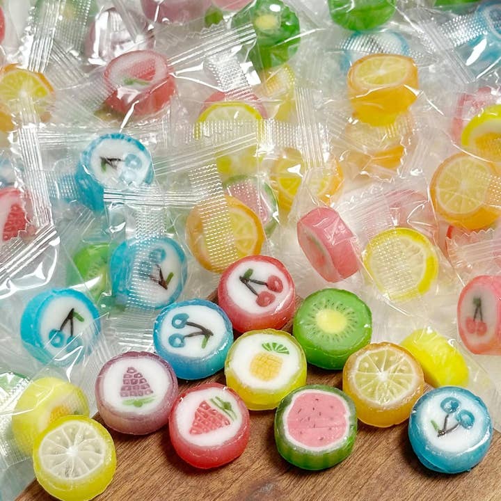 4E's Fruit Slice Candy - 1.1 lb Bag, 125 Wrapped Hard Candie for wholesale by 4E's Novelty