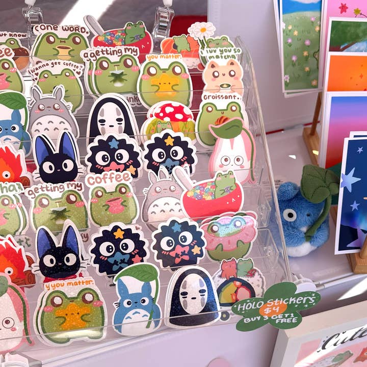 Simply Froggie Shop - Wholesale Sticker - Ghibli Vinyl Sticker Pack: Jiji, Calcifer, No Face5