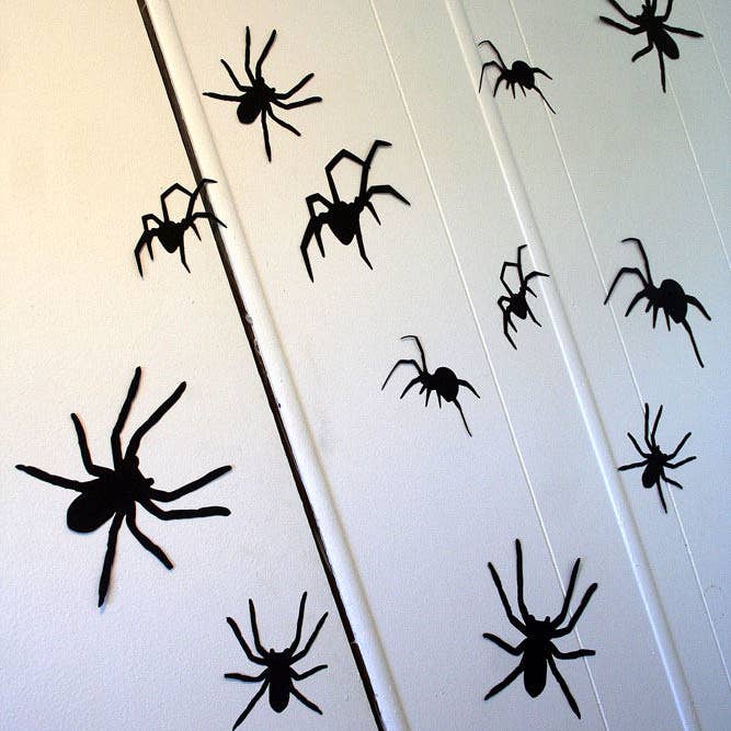 Black Spiders Halloween Party Wall Decorations, Cardstock for wholesale by Homespun Parties