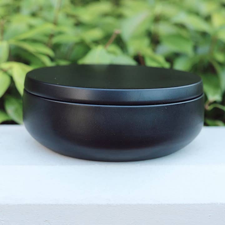 Green Living Candles - Wholesale Travel Candles - Elite Matte Black Four Wick Tin0