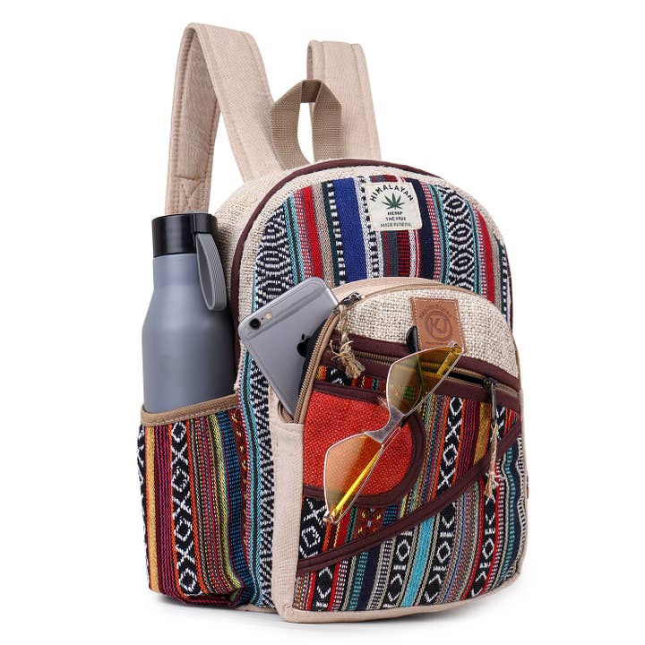 Lungta Imports - Wholesale Backpack - Unisex - Handmade Lightweight Natural Hemp Himalayan Nepal Daypack12