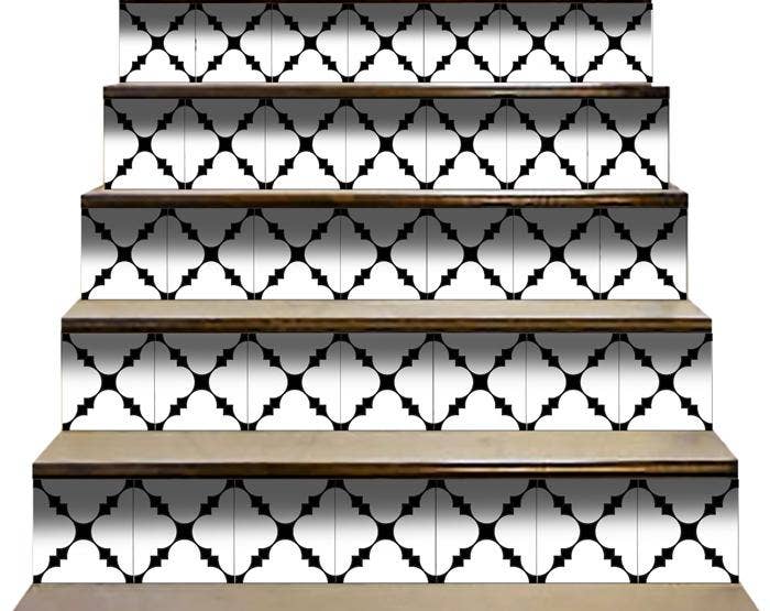 HomeRoots - Wholesale Wall Tile - 6" X 6" Black and White Tri Peel and Stick Tiles1