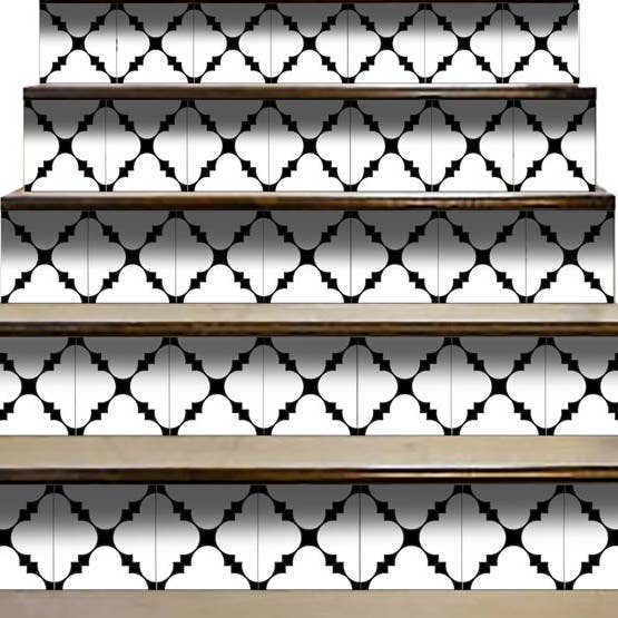 HomeRoots - Wholesale Wall Tile - 6" X 6" Black and White Tri Peel and Stick Tiles1