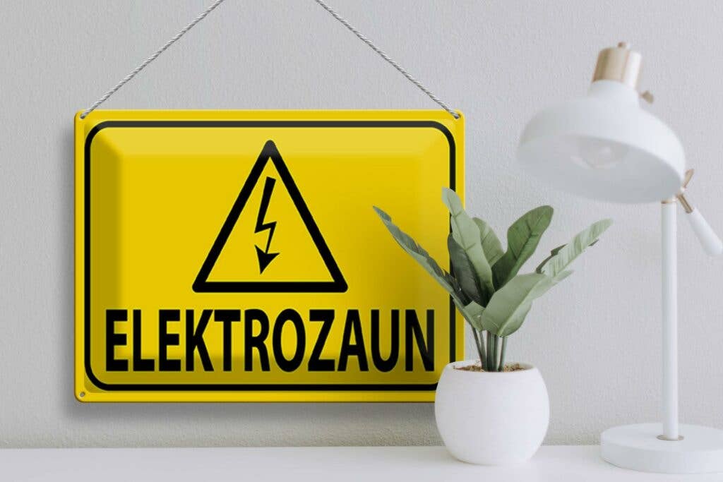 Femer - Wholesale Sign - Tin sign note 40x30cm electric fence warning sign caution decorative sign tin sign3
