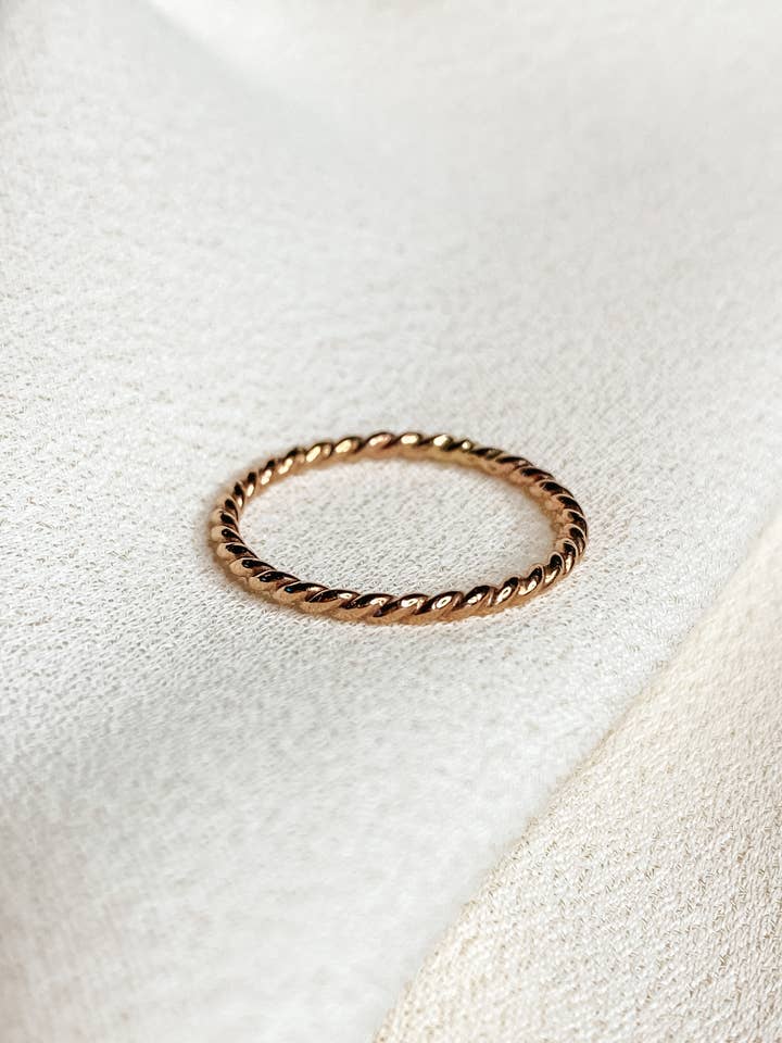 Twist Band | 14K Gold-Filled Stacking Ring for wholesale by Zazzling Boutique