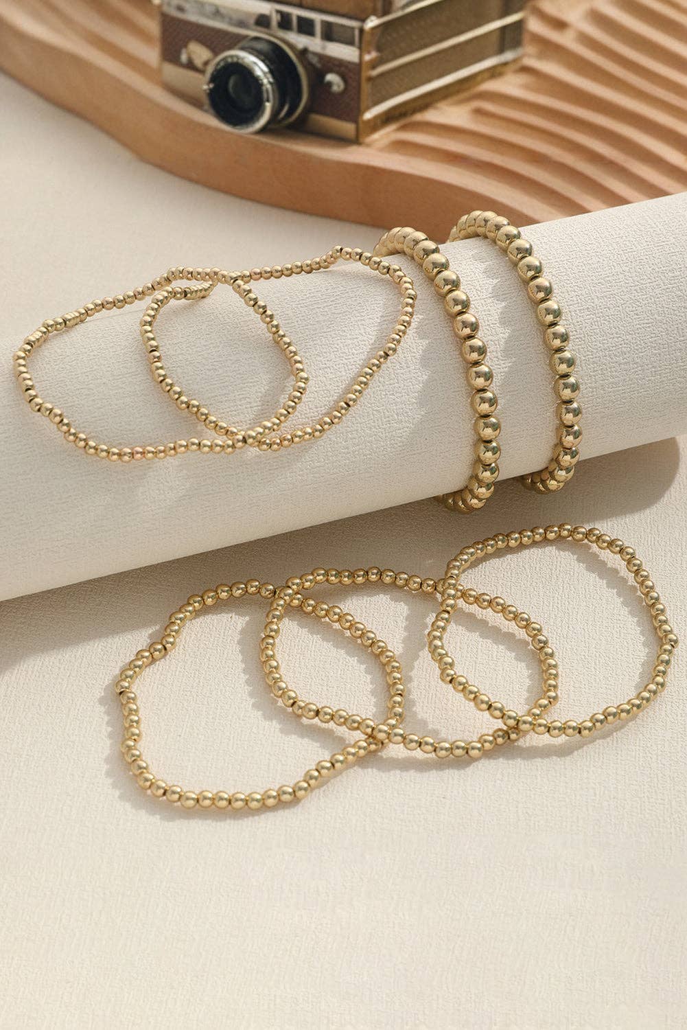 Gold 7pcs/Set Minimalist Beaded Luxury Bracelet Set for wholesale on Faire3