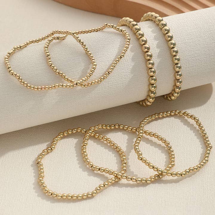 Gold 7pcs/Set Minimalist Beaded Luxury Bracelet Set for wholesale on Faire3