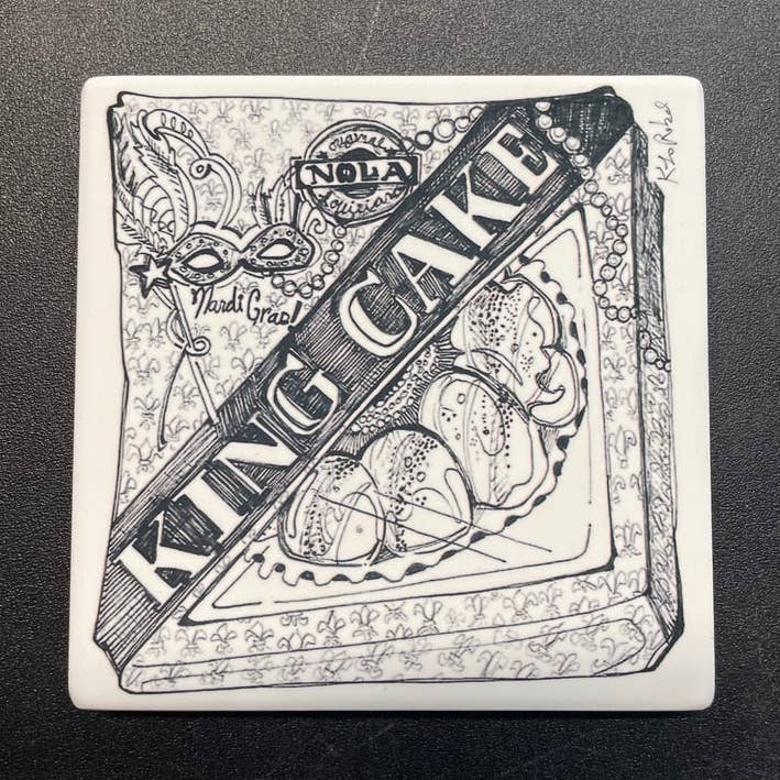 King Cake Coaster Set for wholesale by KLoRebel Art Co.