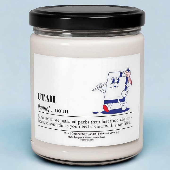 Utah | Dictionary Definition | State Scented Candle for wholesale by Nefer Designer Candles & Home Decor