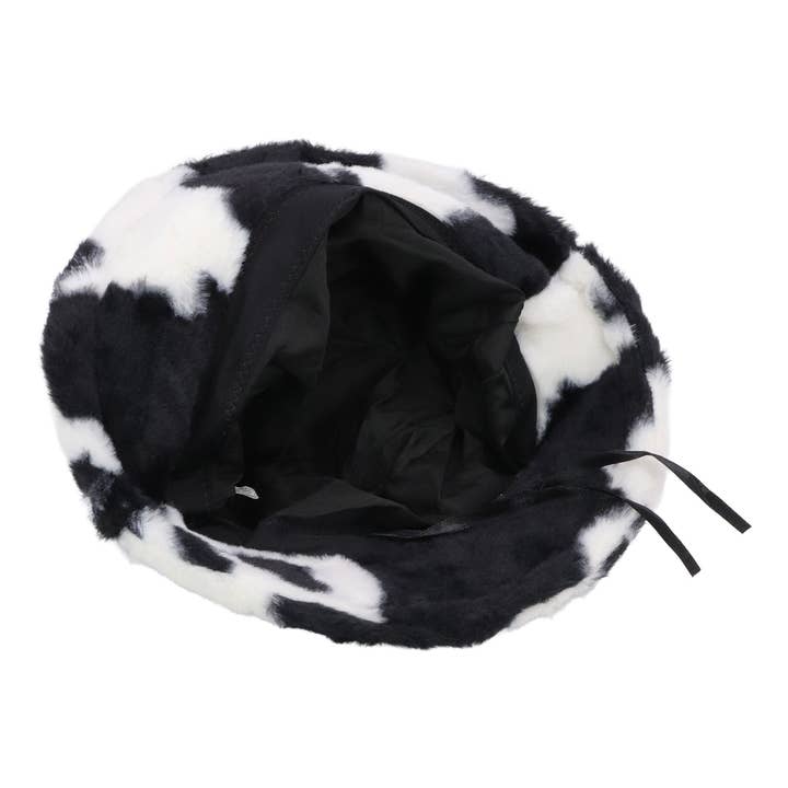 Cap Zone - Wholesale Bucket Hat - Women's - Cow Print Fluffy Faux Fur Bucket Hat6