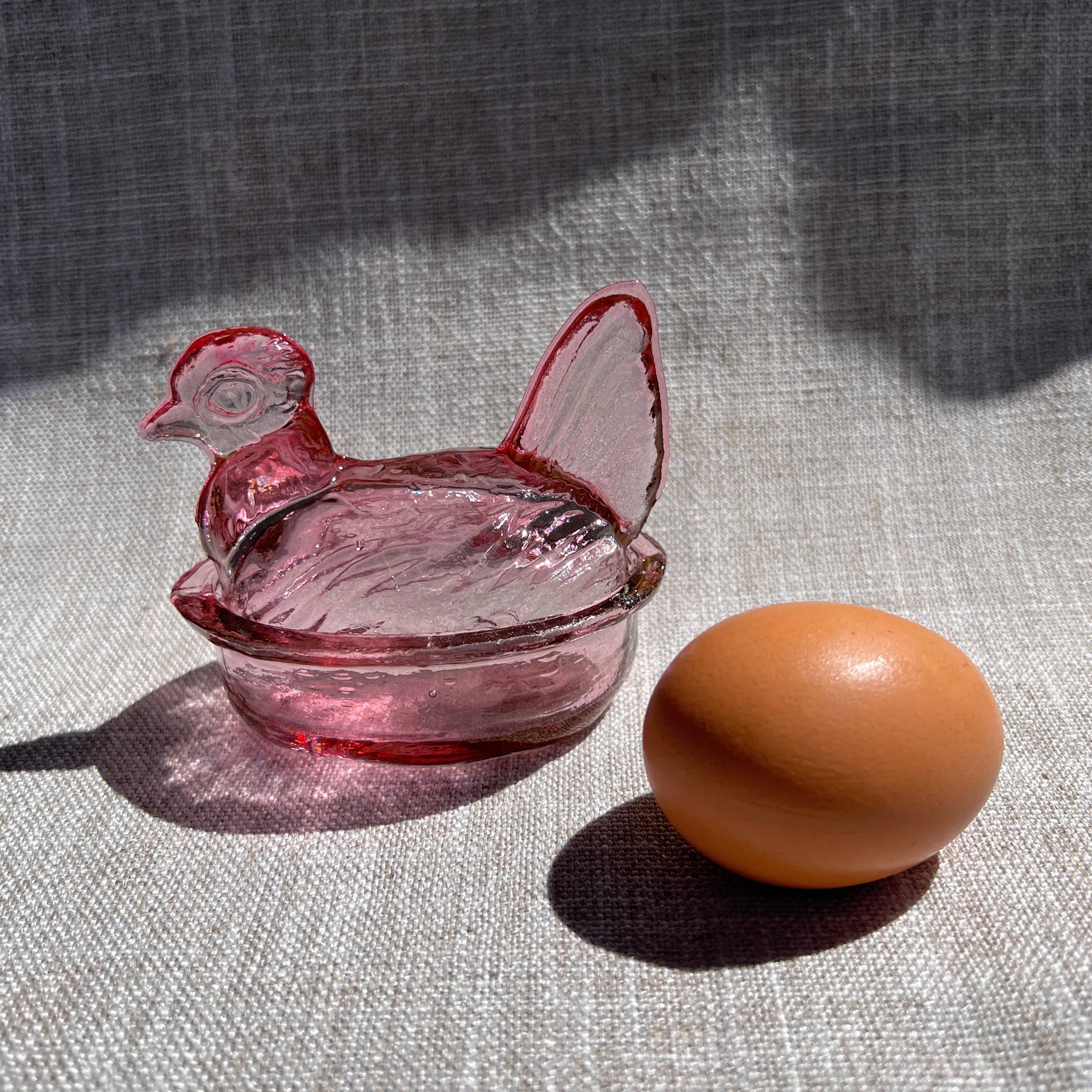 Kitchen One - Wholesale Decorative Plate/Dish/Bowl - Nesting Hen Bowl & Lid - ROSE | Hand Blown Glass - Colombia2