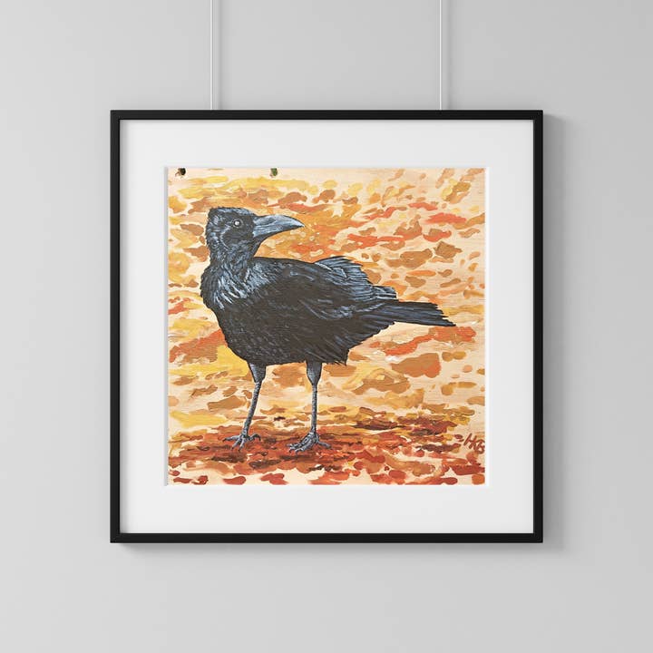 Hannah Kate Makes - Wholesale Art Print - Brandon Crow Art Print - Square - Autumn & Halloween9
