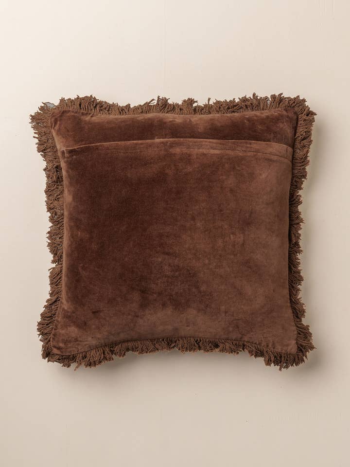 Velvet Square Pillow | Chocolate for wholesale by Saardé