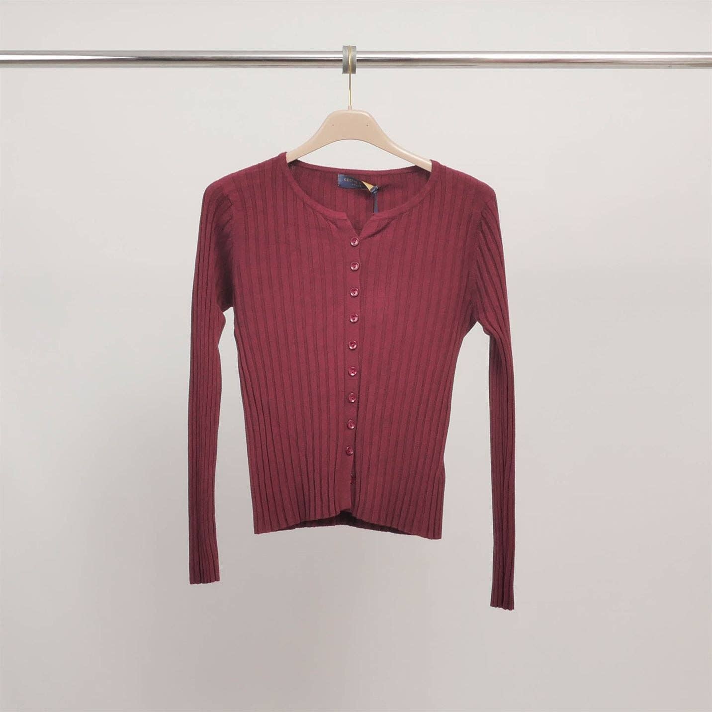 Cecile Wang – wholesale Cardigan – Women’s – Fitted ribbed cardigan in fine knit DSY95826