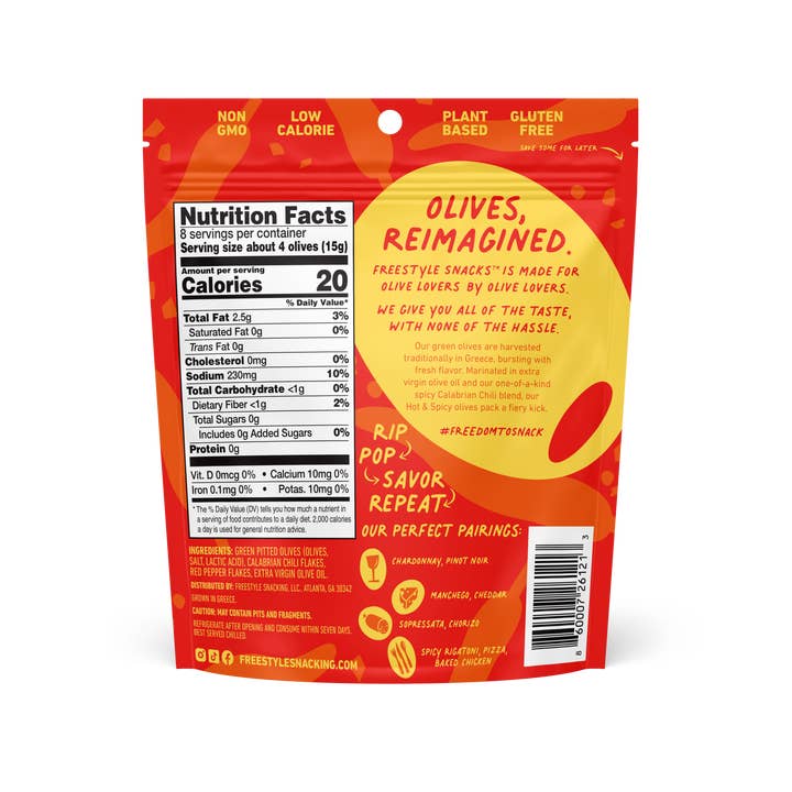 Freestyle Snacks - Wholesale Olives - Green Olives - Hot & Spicy (6 pack)