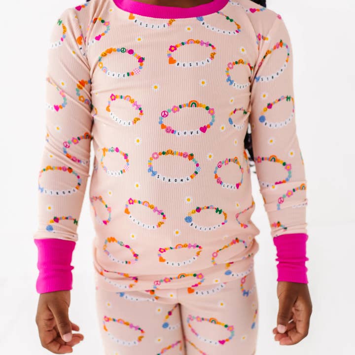 Kiki + Lulu - Wholesale Sleepwear Set - Kids - In My Bestie Era Ribbed Toddler/Big Kid Pajamas