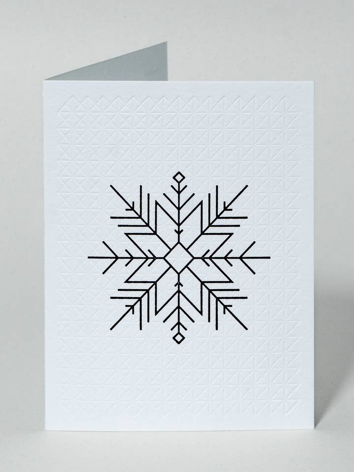 Snowflake No.2 – Letterpress greeting card for wholesale by YOUI Paper Co.