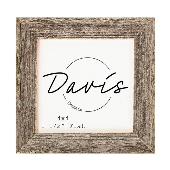 Davis Design Company - Wholesale Picture Frame - 4x4 Flat rustic barn wood barnwood frame weathered reclaimed0