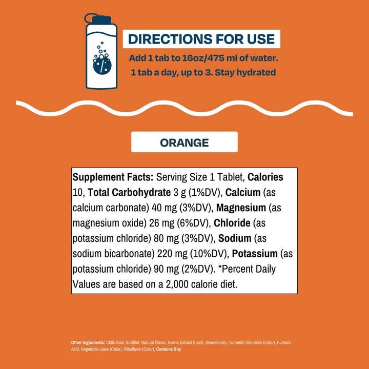 Drinklits Hydration - Wholesale Powdered Health Drink - Hydration Tablets: Natural ORANGE Electrolyte Tablets5