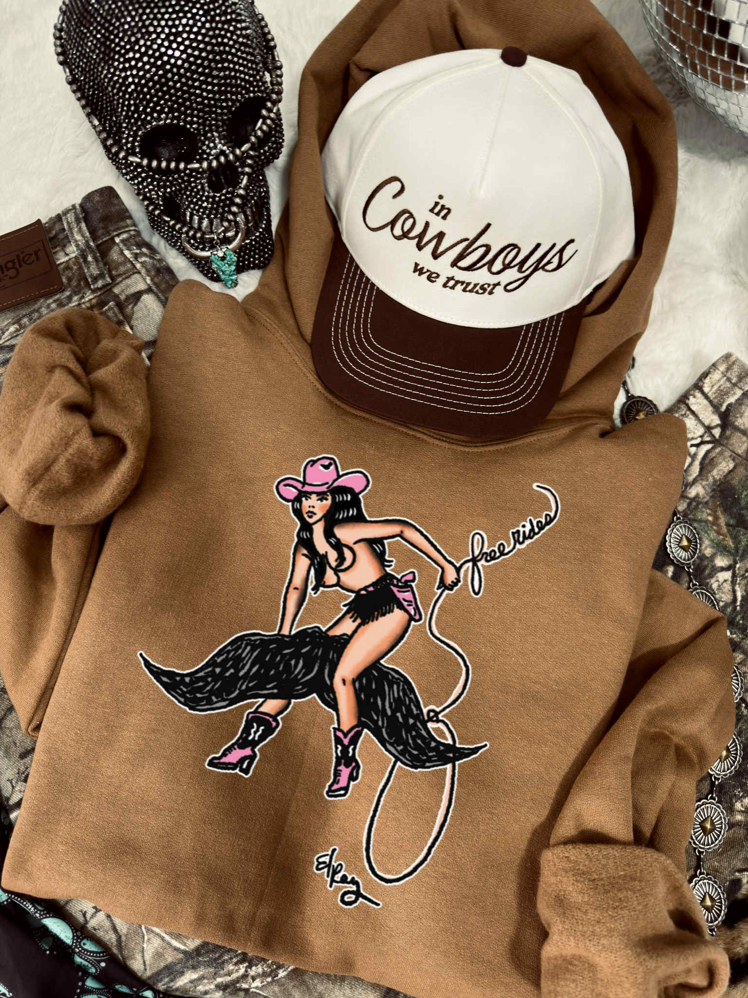 Buckin Barn Wholesale - Wholesale Hoodie - Women's - Free rides Hoodie  0