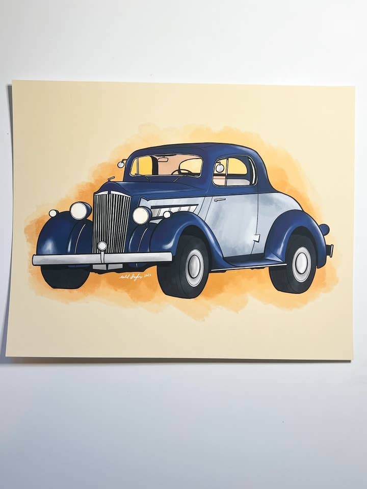 Packard 120 Coupe - Klassisk Bil Retro Konsttryck för wholesale av Studio Junco