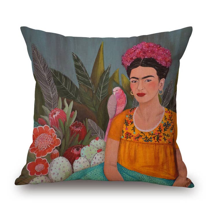 Fridalicious Green Decorative Pillow, Cushion for wholesale by Study Room