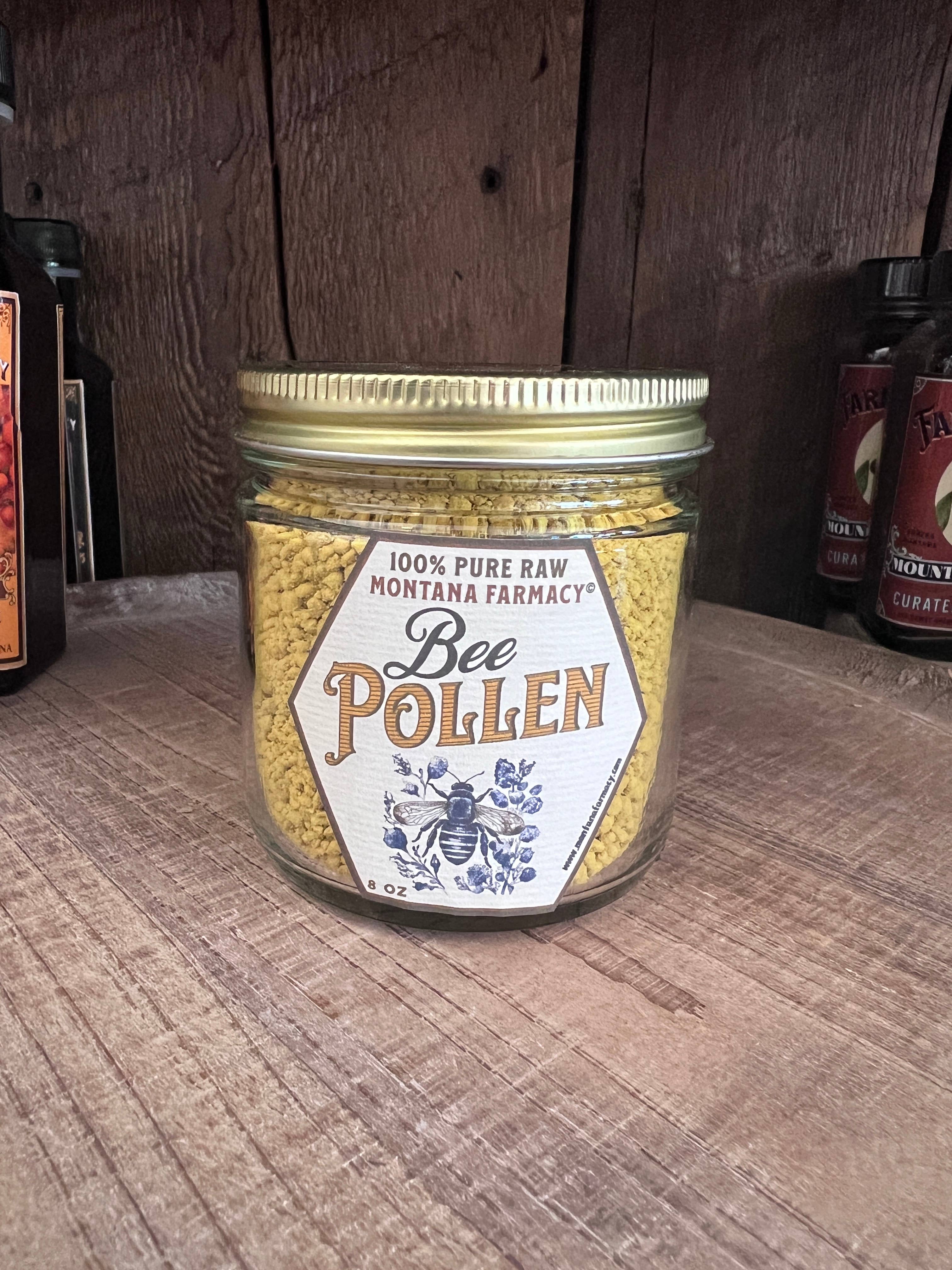 Montana Farmacy - Wholesale Honey - Montana Farmacy Bee Pollen 8ozl Glass Jar2
