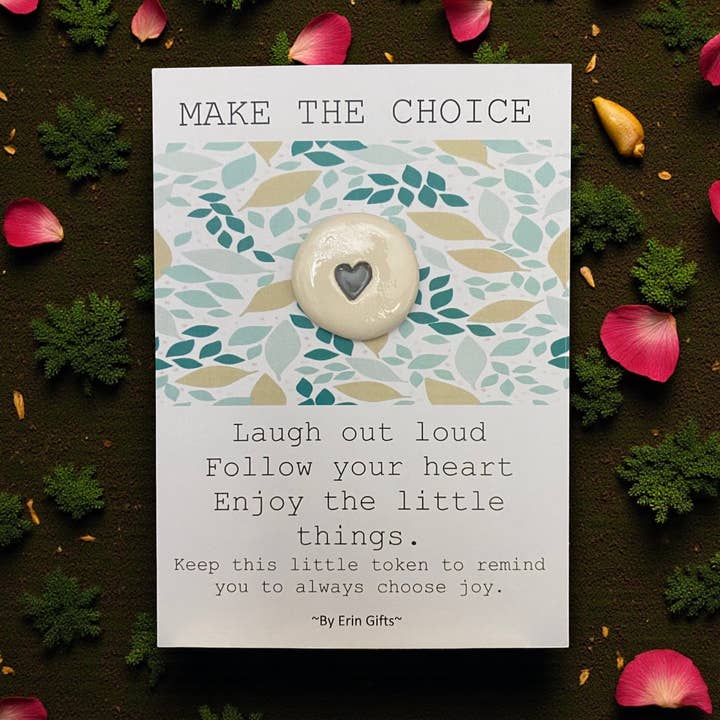 Triff die Wahl Taschen-Keramik-Token, Taschenumarmung und Karte für den Großhandel von By Erin Cards and Gifts Ltd