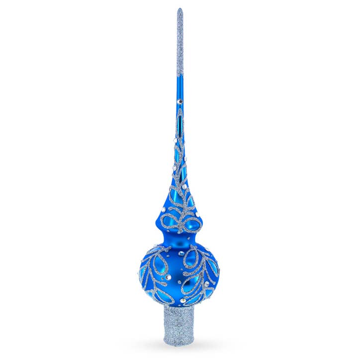 BestPysanky – Topper de árvore por atacado – Enfeite de Árvore de Natal Azul Paisley