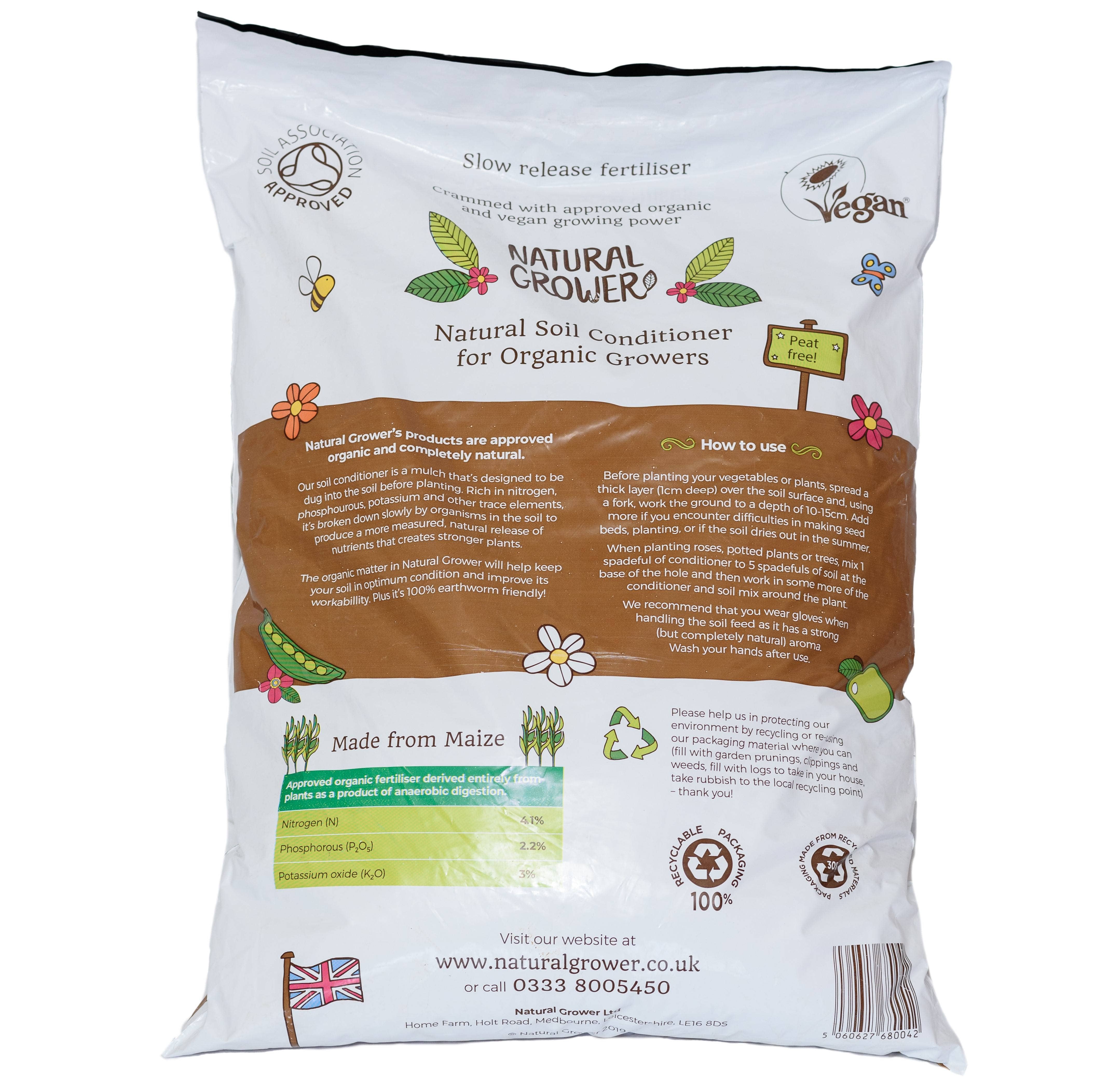 Natural Grower - Wholesale Fertilizer - Natural Plant Feed and Soil Conditioner 50 Litre Bag4
