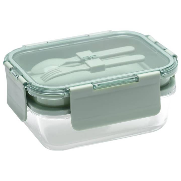 Lexi Home - Wholesale Lunch Bag/Box - Deluxe 4-in-1 Double Layer Glass Bento Box with Utensils