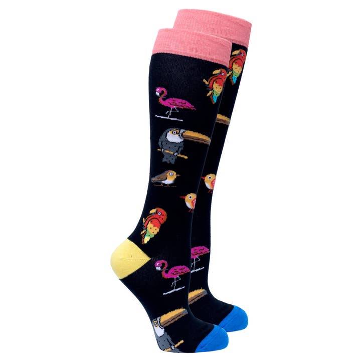 Women's Wild Birds Knee High Socks for wholesale by Socks n Socks