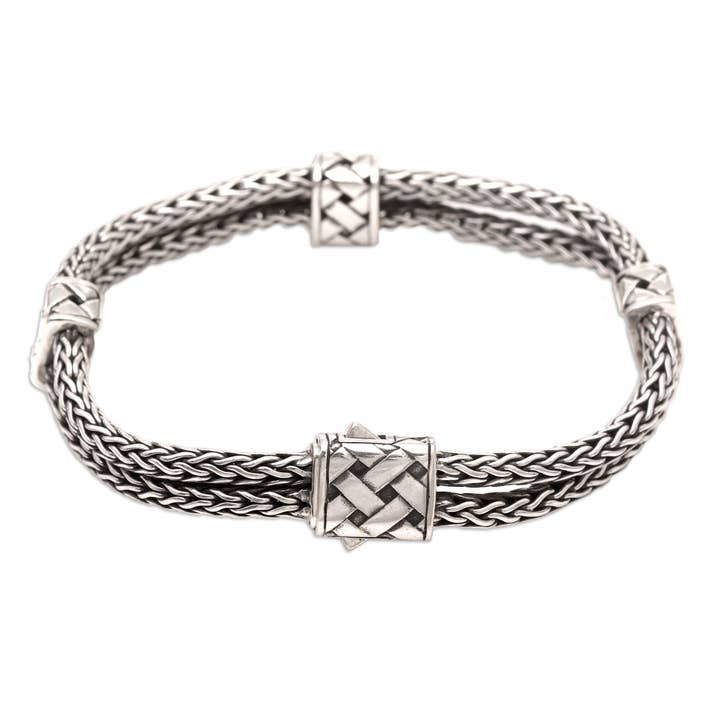 NOVICA - Wholesale Woven/Braided Bracelet - Novica Handmade In Solitude Men'S Chain Bracelet