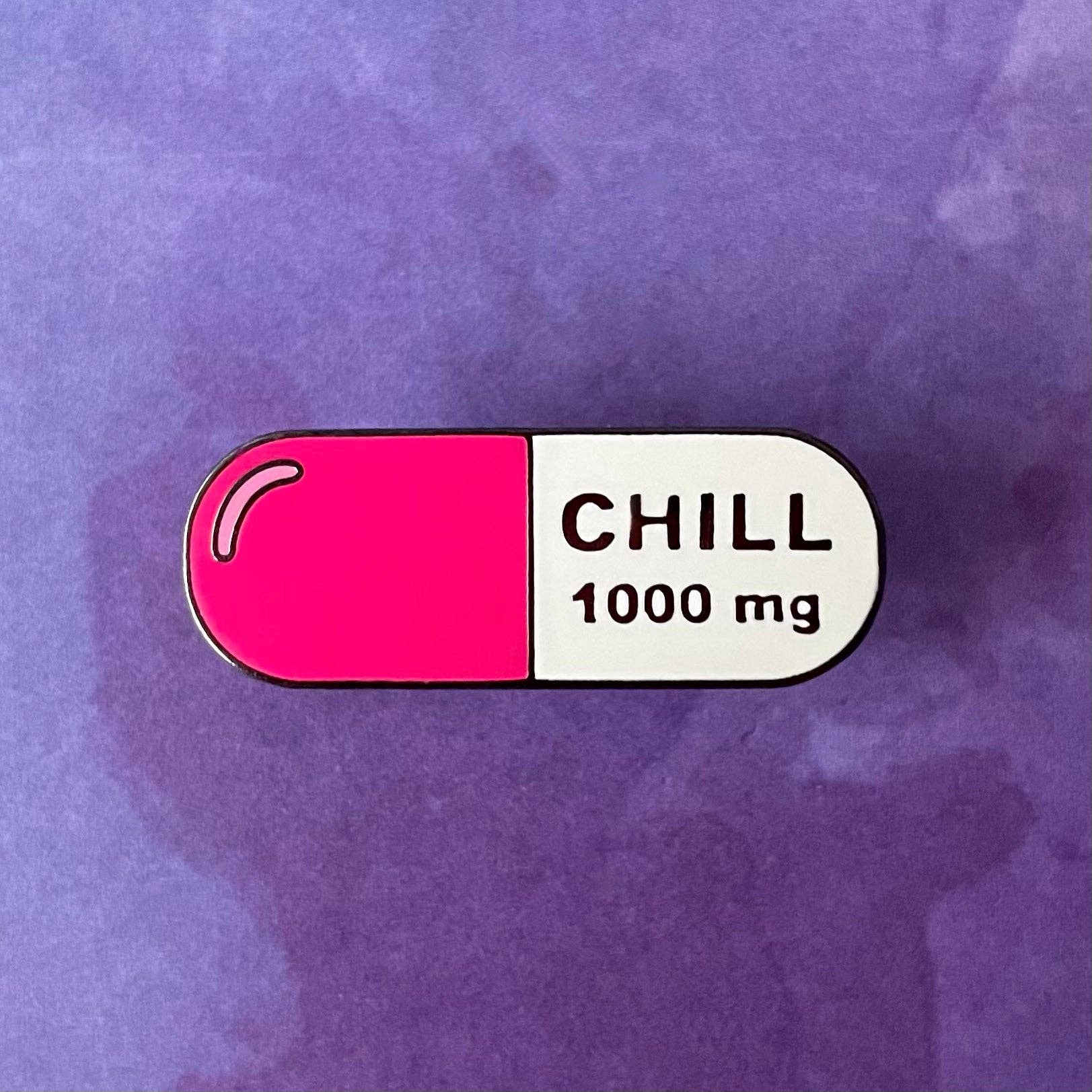 Rad Girl Creations - Wholesale Lapel Pin/Button - 1000mg of Chill Pin - Pink