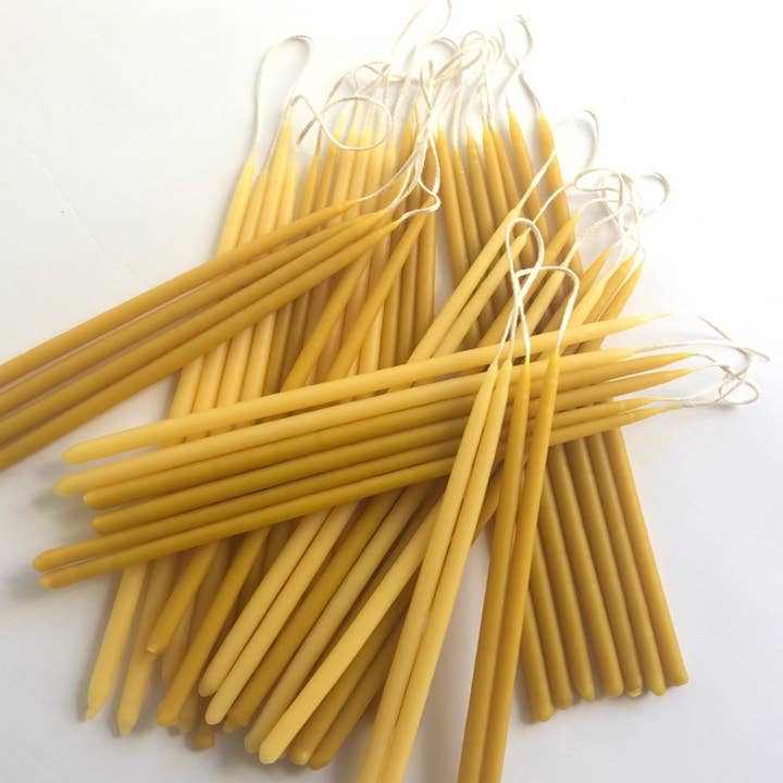 Five Bees Yard - Wholesale Tapered Candle/Candlestick - Hanukkah Beeswax Candles | Orthodox Candle | Spiritual Stick