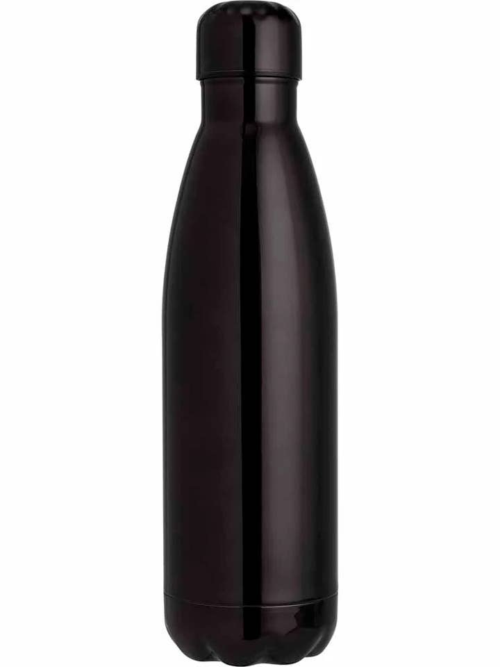 Water Bottle - Stainless Steel and Reusable - Black for wholesale by Sock Geeks