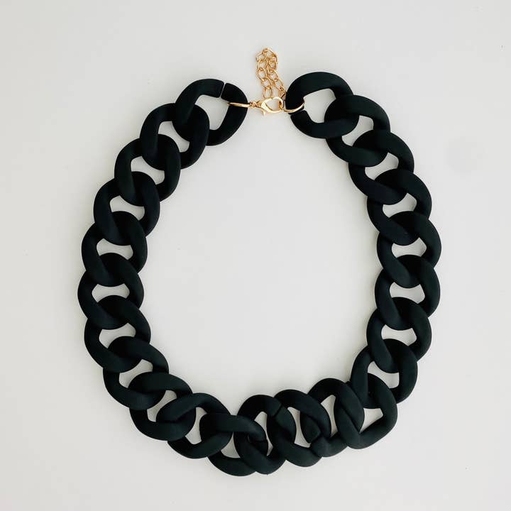 Tiny Gift Society - Wholesale Link & chain necklace - Chunky Chain Flat Link Necklace | Boho Acrylic Cuban Jewelry1