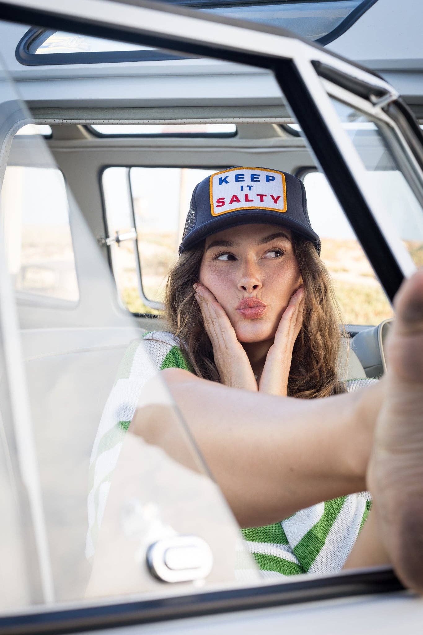 Keep It Salty Trucker Hat in Navy for wholesale on Faire8