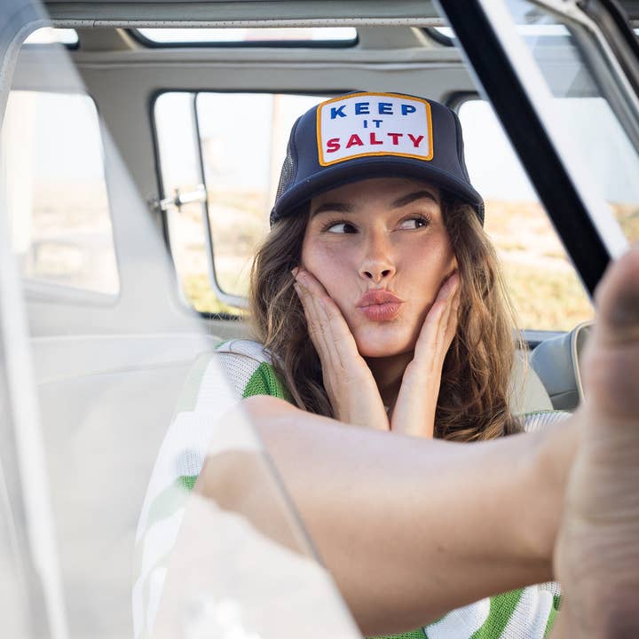 Keep It Salty Trucker Hat in Navy for wholesale on Faire8
