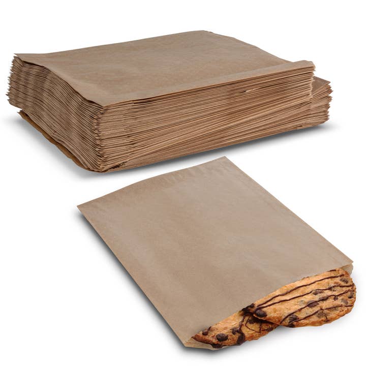 MT Products - Wholesale Food Storage Wrap/Bag - MT Products Brown Paper Cookie Bags - 6.5" x 8”