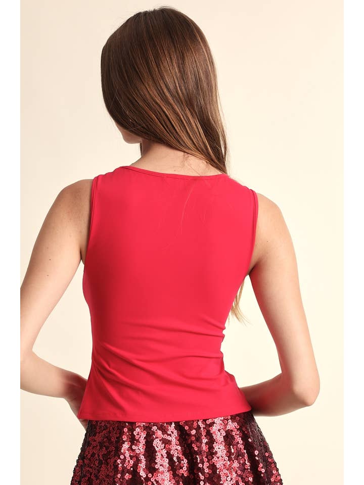 Sky to Moon - Wholesale Tank Top - Women's - VIVID SOLID COLOR V-NECK TWISTED POINT CAMI TOP10