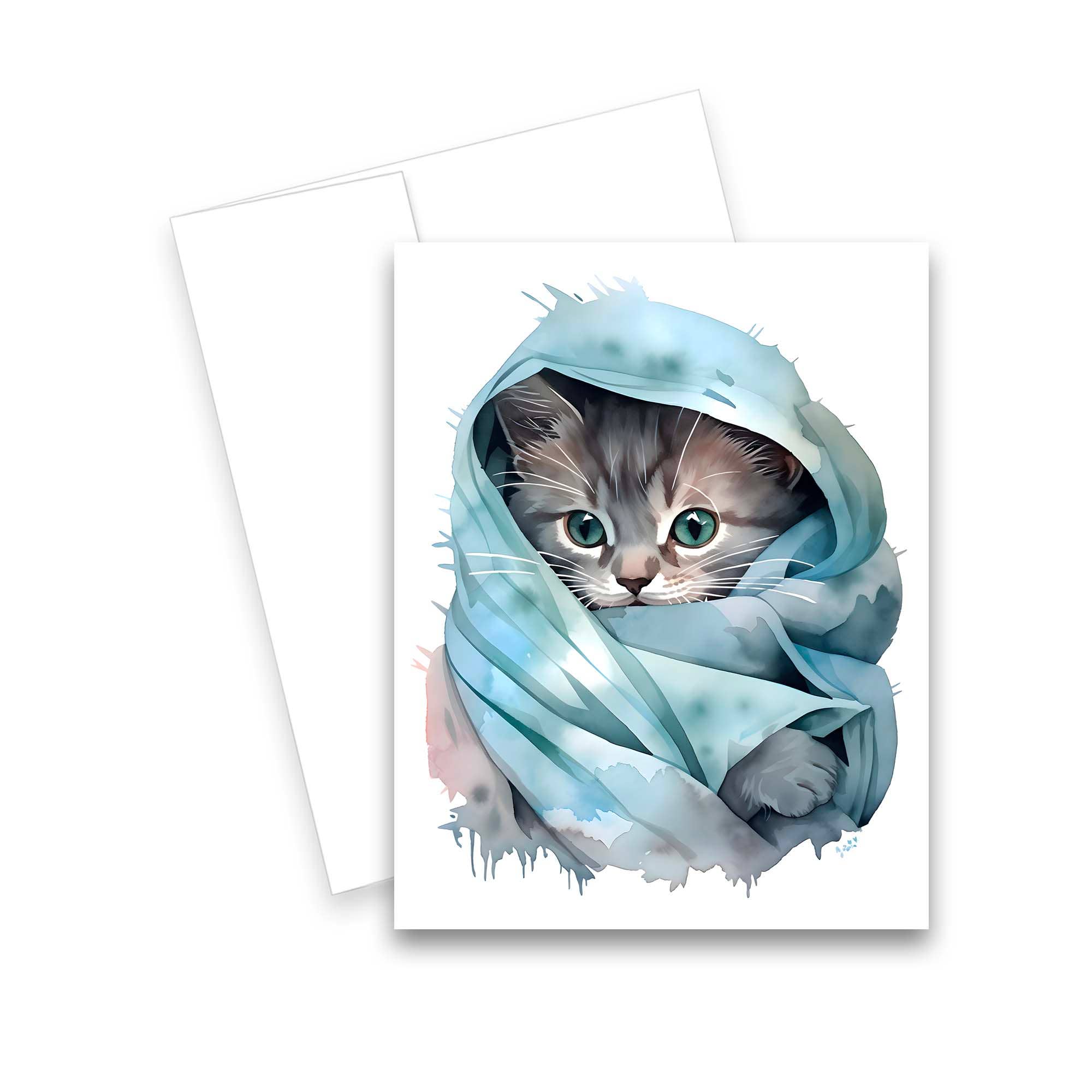 Aria Rae - Wholesale Stationery/Notecard Set - Assorted Cute Kitten Greeting Cards, Set of 6 - Notecard Set7