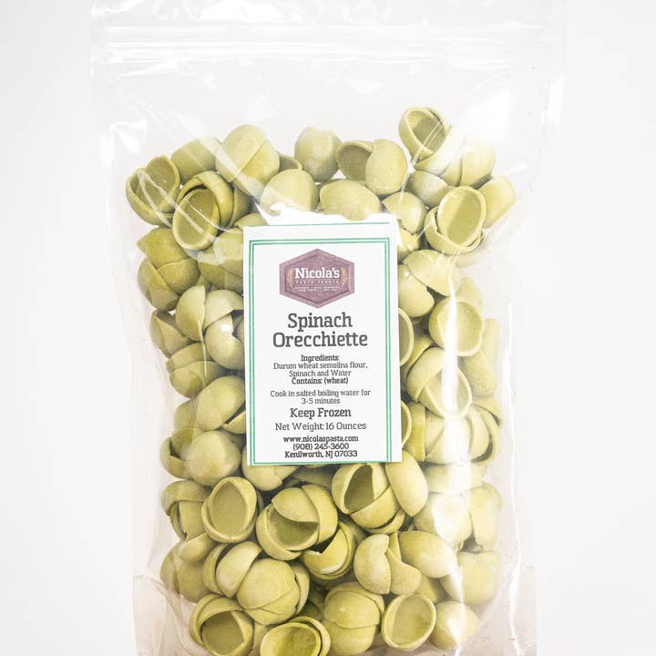 Spinach Orecchiette Pasta for wholesale by Nicola's Marketplace