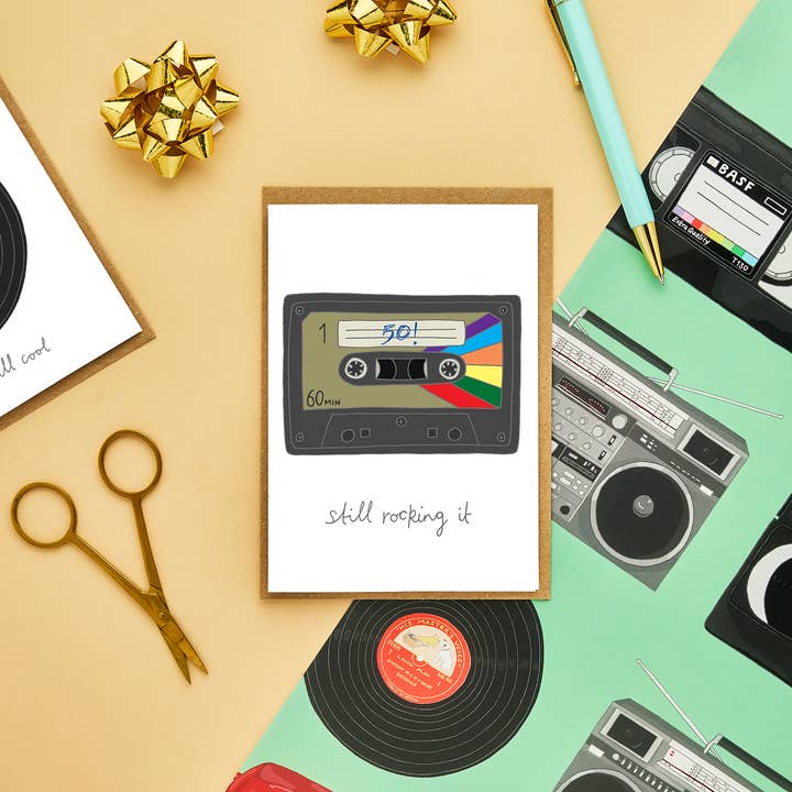 You've Got Pen On Your Face - Wholesale Birthday Card - Still Rocking It | 50th Birthday Card | Retro Birthday2