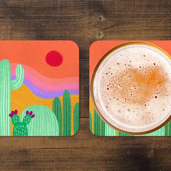 Squidly Designs - Wholesale Coasters - Coaster Set - Desert Landscapes - Cactus - Cacti2