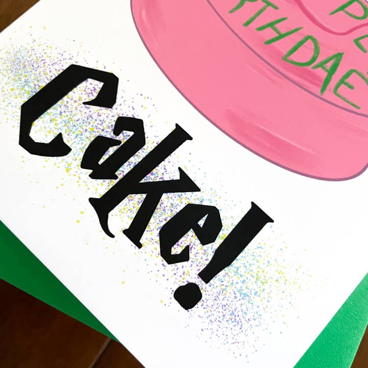 Stone Donut Design, LLC - Wholesale Birthday Card - Accio Cake Harry Potter Birthday Card by stonedonut design