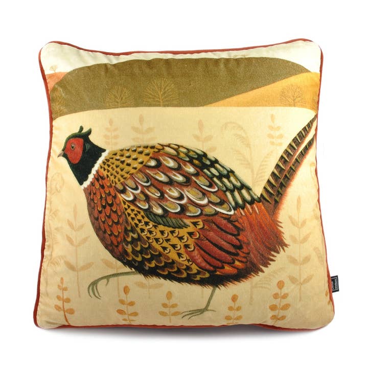 Fabelhaftes quadratisches Fasan-Kissen für den Großhandel von David Watson