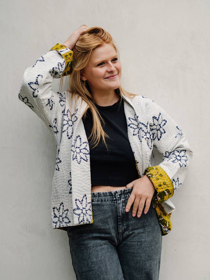 Playful Collection - Kantha Jacket Flowers for wholesale by Crafts by Solid