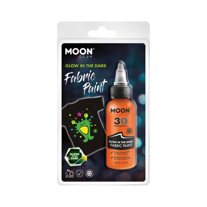 Moon Makeup - Wholesale Fabric Paint - Clamshell - Glow in the Dark Fabric Paint, 30ml3
