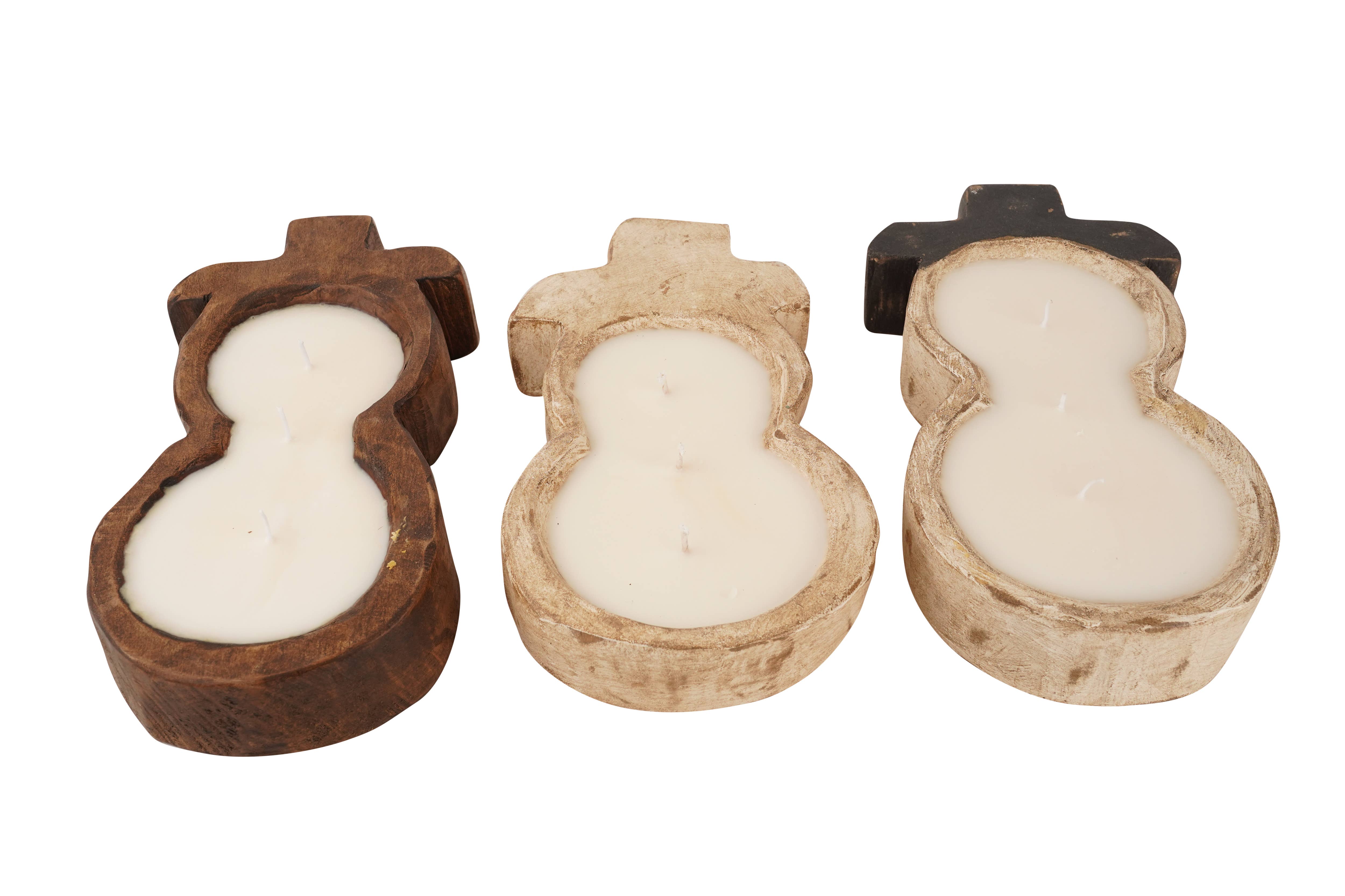 My Amigos Imports - Wholesale Candle Holder - Snowman-Farmhouse-Candle Ready Dough Bowl-6x12 inches-Small8